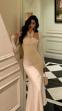 High Quality Italian Satin Mermaid Prom Dresses Bodycon Office Lady HZ0307