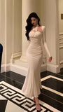 High Quality Italian Satin Mermaid Prom Dresses Bodycon Office Lady HZ0307