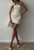 High Quality Ivory Satin Mini Homecoming HZ0307