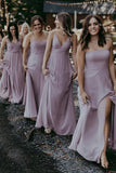 High Quality Lilac A-line Bridesmaid Dress, Sleeveless Long Wedding Party HZ0307