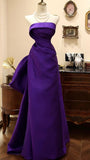 High Quality Purple Strapless Prom Dresses Long Evening Graduation Dress With HZ0307