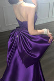High Quality Purple Strapless Prom Dresses Long Evening Graduation Dress With HZ0307