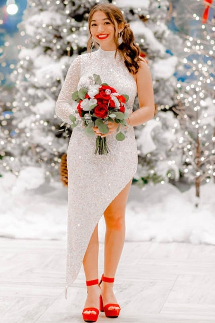 High Neck Tight Sequins Long Dress with HZ0307