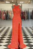 Cross Neck Sequin Black Long Prom HZ0307
