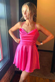 LTP1500,Simple Halter Homecoming Dresses,Satin Hoco HZ0307