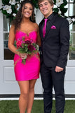 Hot Pink Bodycon Homecoming Dresses, HZ0307