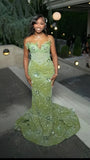 Hot Saling Luxury Beading Prom Dresses Sparkle Mermaid Evening Party HZ0307