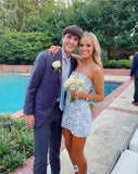 Hot Selling Floral Homecoming Dresses, Textured Mini Graduation Dress, HZ0307
