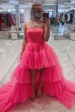 Hot Pink High Low Strapless Party HZ0307