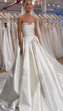 Ivory A-line Wedding Dresses Pleated Lace Bridal HZ0307