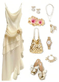Ivory Chiffon Ruffle Party Dress Irregular Elegant Evening Prom HZ0307