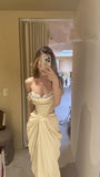 Ivory Lace Bodycon Prom Dresses Off The Shoulder Pleated Evening Party HZ0307
