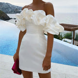 Ivory Off The Shoulder Bodycon Homecoming Dresses, HZ0307
