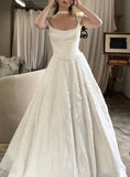 Ivory Pleated A-line Wedding Dresses, Sleeveless Bridal Gown, HZ0307