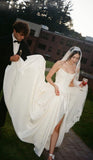Ivory Strapless Wedding Dresses Pearl Beaded Bridal HZ0307