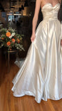 Ivory Sweetheart A-Line Wedding Dress, Vestido High Quality Wedding/Bridal HZ0307
