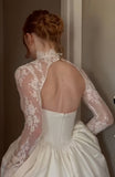 Ivory Wedding Dresses A-line Satin Lace Bridal Wedding HZ0307