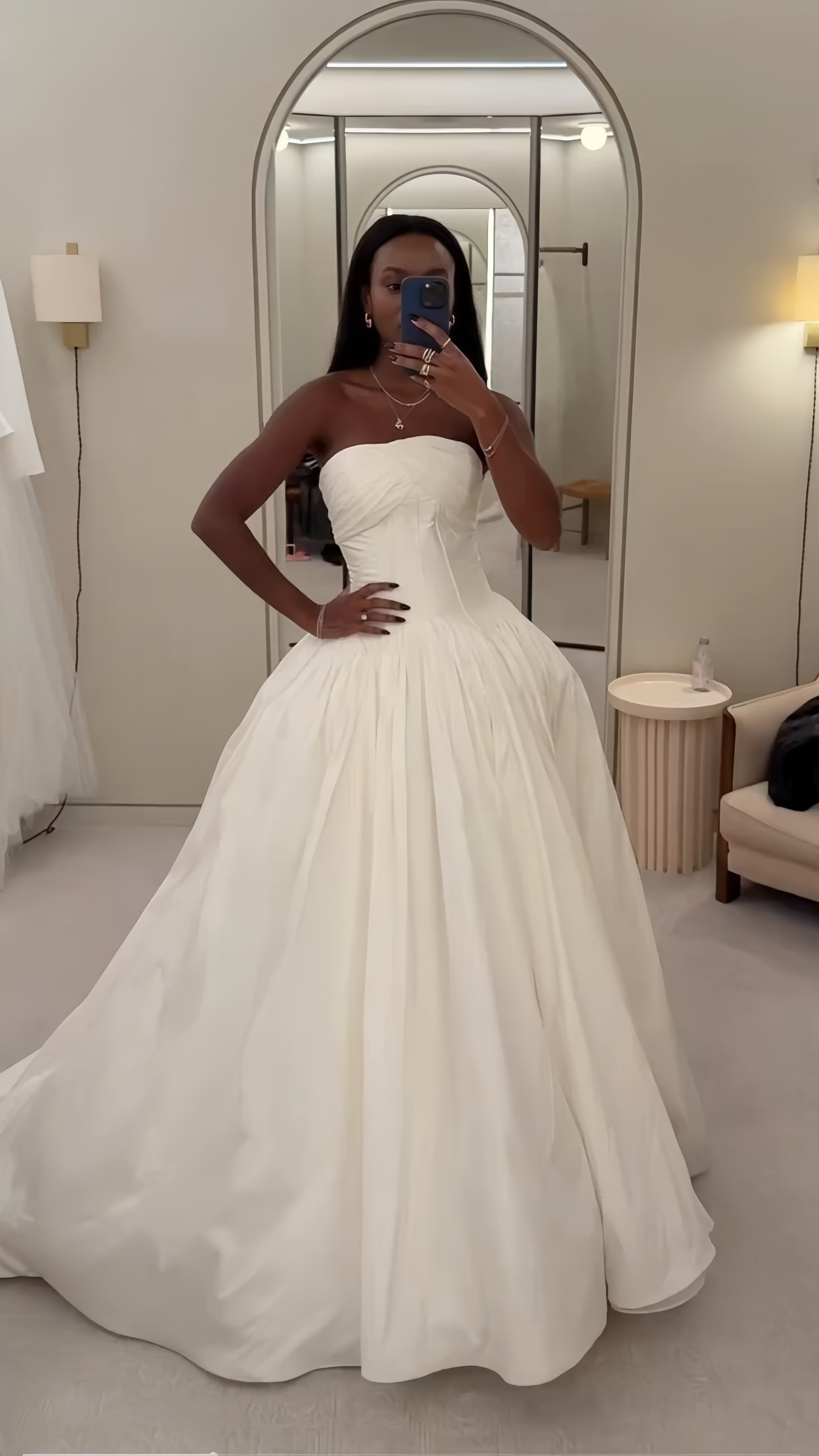 Ivory A-Line Strapless Wedding Dresses Forest Beach Wedding Bridal HZ0307