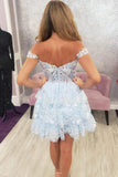 New Style Luxury Sequin Lace Homecoming Dresses Off The Shoulder Mini Party HZ0307