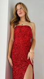 LTP1350,Gold Sequin Strapless Backless Mermaid Prom HZ0307