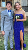 LTP1350,Gold Sequin Strapless Backless Mermaid Prom HZ0307