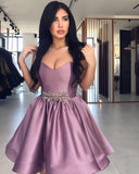 LTP1457,Strapless Beaded Satin Homecoming Dresses Short Graduation HZ0307