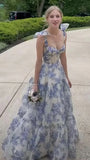 LTP1617,Fairy Tales Printed Sleeveless A-Line Prom Dresses Long Evening Party HZ0307