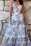 LTP1617,Fairy Tales Printed Sleeveless A-Line Prom Dresses Long Evening Party HZ0307