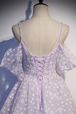 Lavender Daisy Flowers A-line Long Formal HZ0307