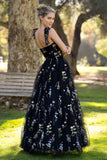 Charming Embroidery Floral Prom Dress Sweetheart Tulle Party HZ0307