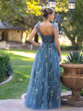 Charming Embroidery Floral Prom Dress Sweetheart Tulle Party HZ0307