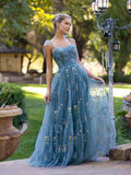 Charming Embroidery Floral Prom Dress Sweetheart Tulle Party HZ0307
