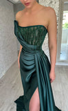 High Quality Dark Green Beaded Prom Dress With HZ0307