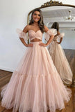 Light Pink Evening Prom Dresses, Long Formal Party Dress, HZ0307