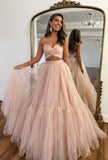 Light Pink Evening Prom Dresses, Long Formal Party Dress, HZ0307
