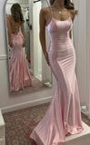 Light Pink Mermaid Satin Long Evening Prom HZ0307