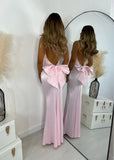 Light Pink Mermaid Satin Long Prom Evening HZ0307