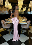 Light Pink Mermaid Satin Long Prom Evening HZ0307