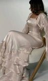 Light Pink Ruffle Prom Dresses Sparkle Organza Evening Party HZ0307
