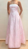Light Pink Strapless Sheath Prom Dresses Sleeveless Evening Party HZ0307