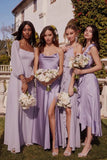 Lilac Chiffon Satin Bridesmaid Dress, HZ0307