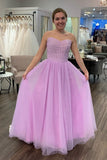 Lilac Strapless A-line Long Formal HZ0307