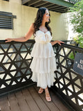 Lovely Ivory Chiffon Ruffle Homecoming Dresses Bowknot Birthday Party HZ0307