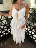 Lovely Ivory Chiffon Ruffle Homecoming Dresses Bowknot Birthday Party HZ0307