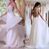 Lovely Open Back White Tulle Wedding Dresses Floor Length Bridal HZ0307