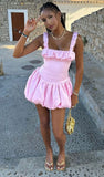 Lovely Pink A-line Homecoming Dresses Mini Cocktail HZ0307