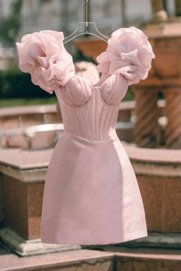 Lovely Bodycon Homecoming Dresses Floral Sleeves Mini Birthday Dress, HZ0307