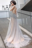 Luxurious Long Sleeves Silver Sequins Long Evening HZ0307
