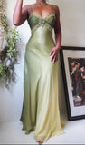 Luxury Beaded Spaghetti Straps Evening Prom Dresses Sheath Graduation HZ0307