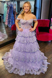 Luxury Lace Ruffles Prom Dress With HZ0307